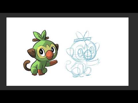 How to draw Grookey