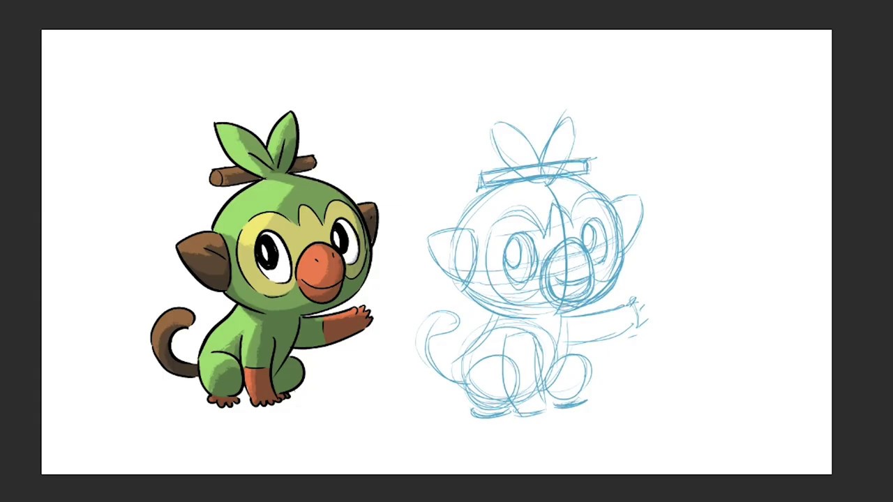 How to draw Grookey - YouTube