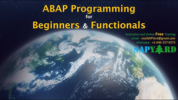 July 5th 2020 Batch - Introduction to SAP ABAP for Beginners & Functionals (Free Online Training)