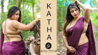 Katha | Purple Saree Look | Saree Lover | Bong Crush | Backless Saree | Bong Tilottama