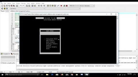 CAFETERIA MANAGEMENT SYSTEM IN C PROGRAMMING WITH SOURCE CODE
