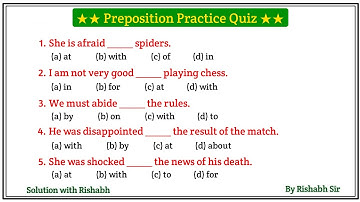 Preposition objective questions | Preposition in english grammar | Prepositions practice exercises