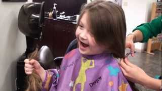 first hair cut donated to Locks of Love