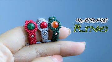 Macrame tutorial | How to make a ring with gemstone | DIY | Easily to make and pretty for wear
