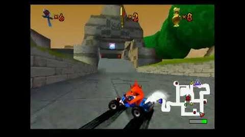 Crash Team Racing (PS1) 101% Walkthrough - Part 10 - Tiger Temple (Platinum Relic and CTR Token)