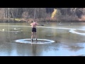 Проверка льда на прочность! Семенов Николай. Dangerous! Crazy russian winter swimming. Iceflydiving.