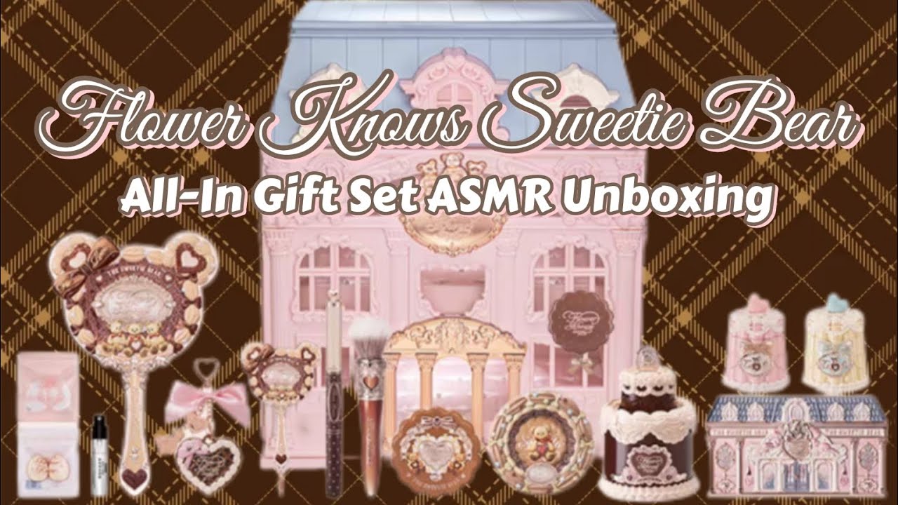 ASMR 20+ Minutes $800 Flower Know Sweetie Bear🧸All-In Gift Set Unboxing |Makeup Haul & Swatches [4K]