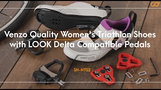 Venzo Quality Womens Triathlon Shoes With Look Delta Compatible Pedals Sh-Nt02