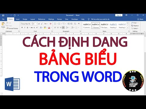 Cách định dạng bảng trong word
