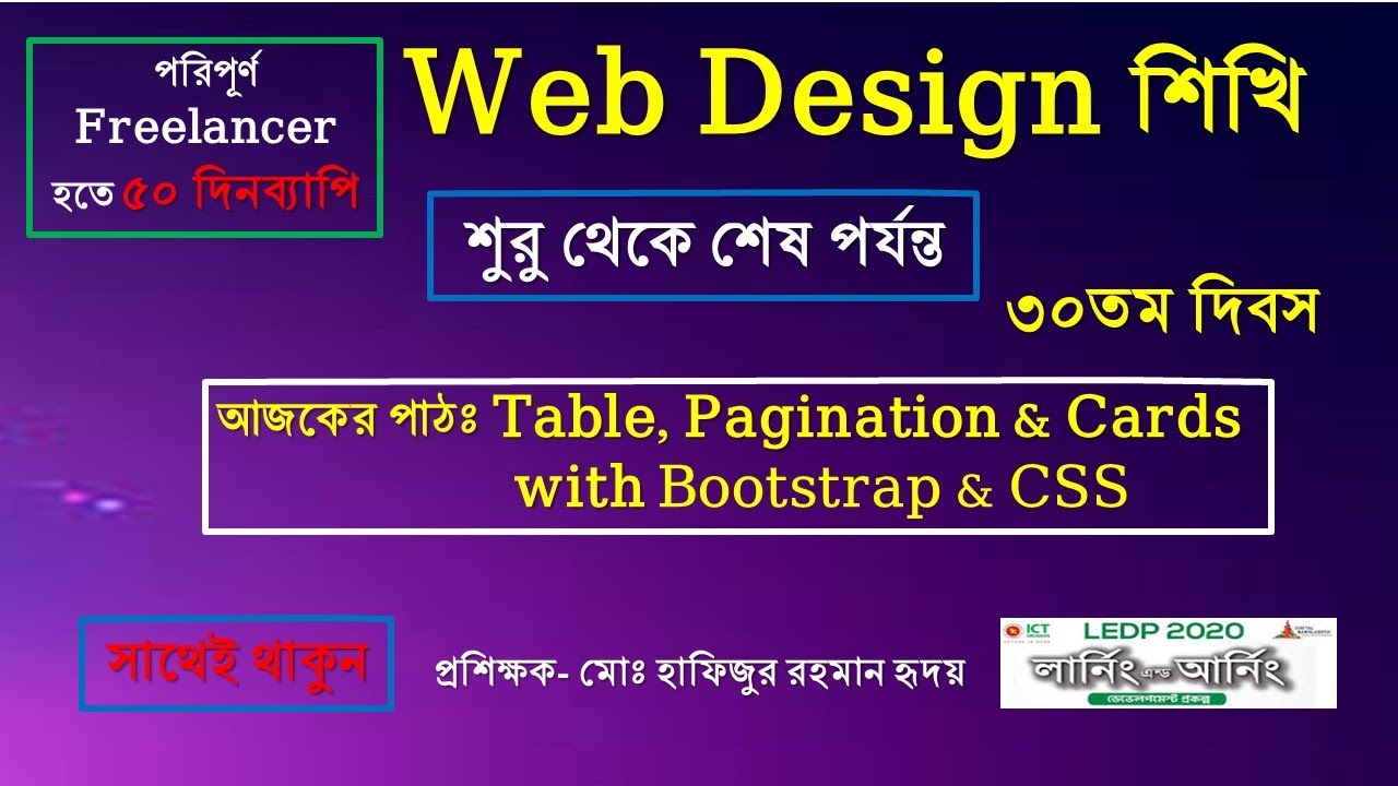 How to Create Responsive Table, Pagination & Cards with Bootstrap 4 and ...