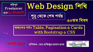 How to Create Responsive Table, Pagination & Cards with Bootstrap 4 and CSS।। 30th day