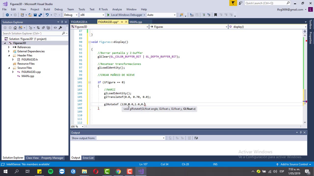Visual Studio Figuras en 3D (C++ - GLUT) - YouTube