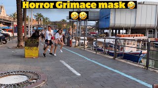 Horror Grimace mask:They felt it 🤣🤣🤣 #funny#fun#prank#comedy#funnyvideo #laugh