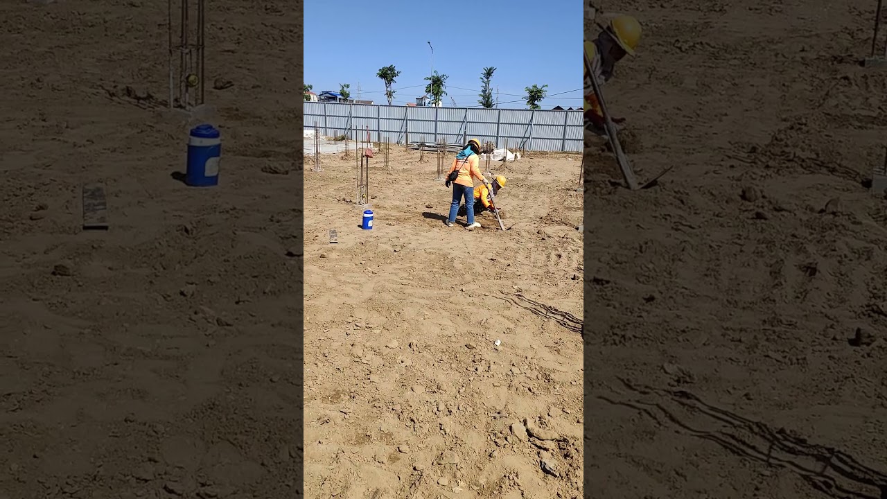 Technical prepared soil to install rebar of slab concrete