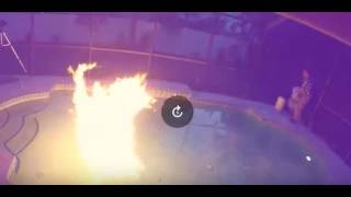Pouring Liquid Nitrogen in a Pool - (I set my pool on fire!!)