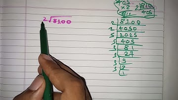 Square Root of 8100 with the help of Prime Factorisation Method 2√8100