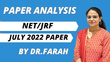 NET/JRF  Psychology Paper Analysis July 2022 session by Dr. Farah