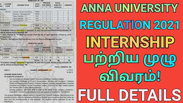 Anna University Summer Internship Full Details | Engineering Internship Details | Internship | R2021