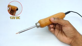 How To Make Powerful 12V Soldering Iron At Easy