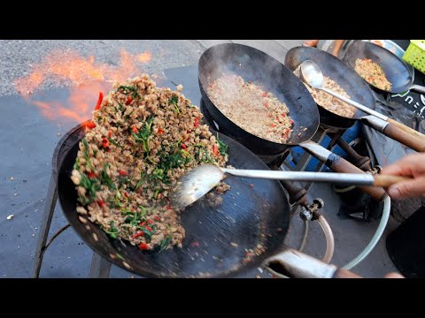 4 Woks are Not Enough! Amazing Street Wok Master Chef’s | Thailand Street Food