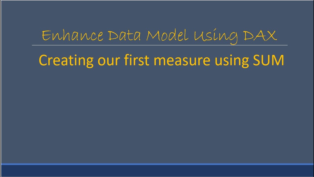 Create a new measure using Sum DAX Power BI - YouTube
