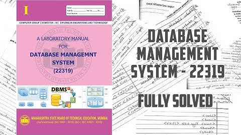 22319 Database Management System| MANUAL ANSWER / SOLVED | MSBTE | dms | 4th semester | DMS |