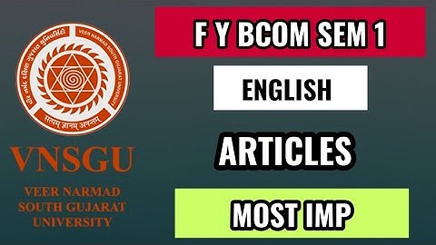 Fybcom sem 1 English imp || VNSGU Fybcom sem 1 English Email Writing || Articles || Do as directed