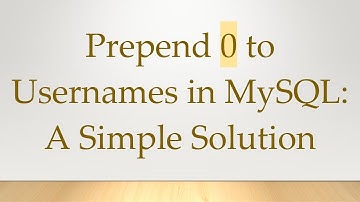 Prepend 0 to Usernames in MySQL: A Simple Solution