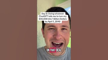 Day 8: Doing whatever ChatGPT tells me to turn my $30,000 into 1 Billion Dollars by April 1, 2040