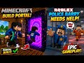 Built a Minecraft Portal and Entered Roblox Police Barry Needs Help! Epic Rescue Adventure!
