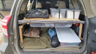 Making a Cargo Storage Shelf in the Back of an SUV or Van (Vandwelling Tips)