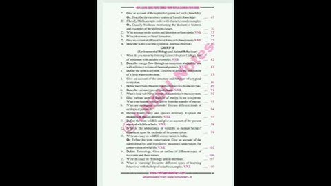 vvi Questions for 2023 exam part1 zoology honours (LNMU)