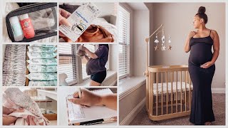 NESTING VLOG | 33 WEEKS | Prepping The Bedside Nursery, Baby \& Postpartum Haul, Shower Routine!