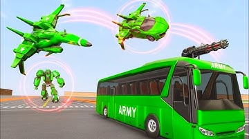 Army Bus Robot Car Game, Transforming robot games,Android iOS gameplay,
