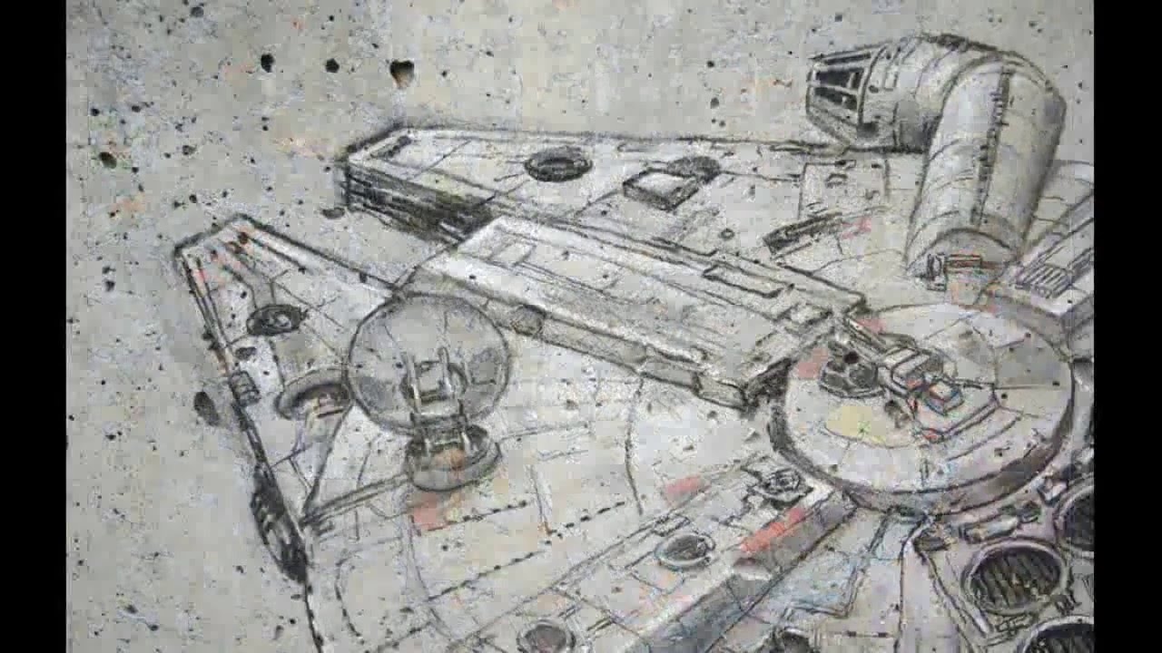 ミレニアムファルコンを描いてみた Drawing Millennium Falcon Youtube