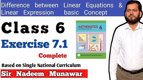 class 6 exercise 7.1 SNC Maths | Ex 7.1 basic Concept about Linear Equations| Linear Expression |