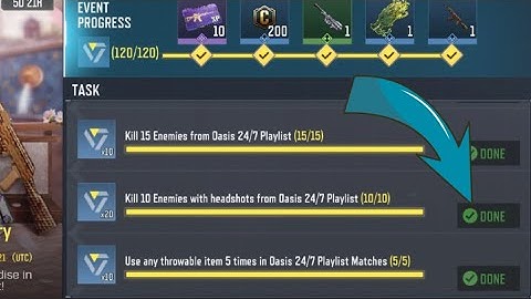 Call Of Duty Mobile Kill 10 Enemies with headshots from Oasis 24/7 Playlist Task Complete