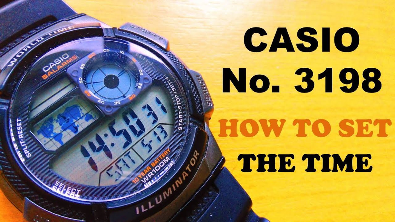 How to set the DIGITAL TIME on the Casio 3198 / 3299 watch - easy stuff :)  - YouTube