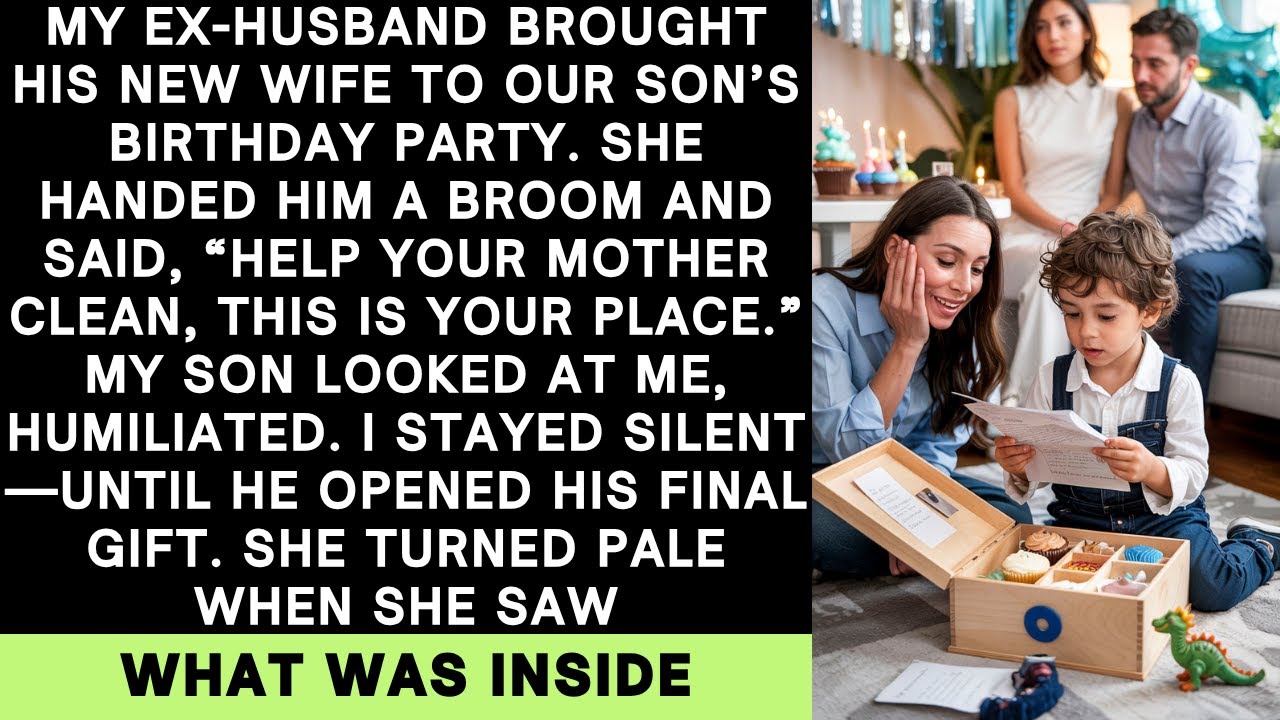 My Ex-Husband’s New Wife Humiliated Me at My Son’s Birthday—Until He Opened His Final Gift