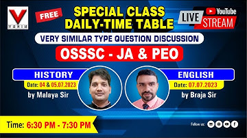 05th JULY || HISTORY || OSSSC - JA AND PEO ||MEMORY BASED QUESTION DISCUSSION ||#vanik