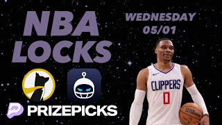 PRIZEPICKS NBA WEDNESDAY 5/1/24 (INSANE RUN) FREE PICKS BEST PLAYER PROPS - PARLAY PROP BETS