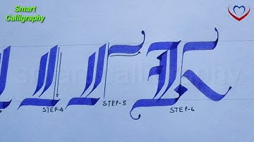 "K" gothic tutorial video/ gothic calligraphy strokes/ gothic completion for beginners