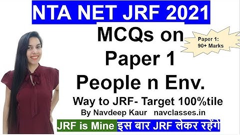 NTA NET JRF 2021- MCQs on People n Environment