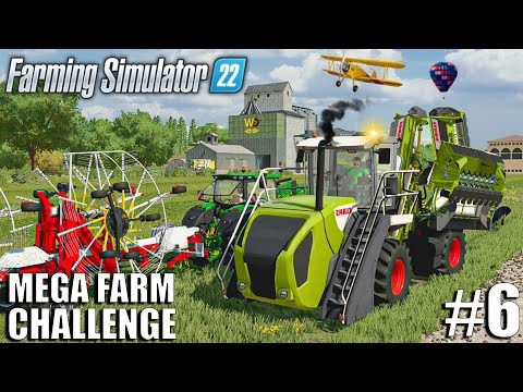 TESTING MEGA MOWER ON GRASS FIELDS | MEGA FARM Challenge | Farming Simulator 22 - Ep6