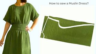 DIY/ Muslin Dress/It only takes about 20 minutes to sew at home (for beginners).