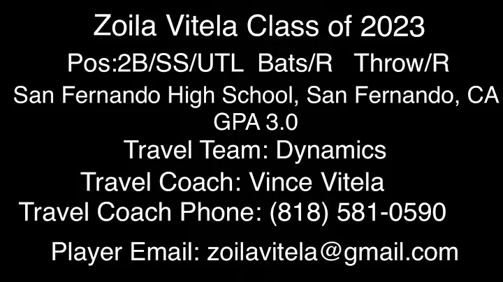 2023 Zoila Vitela 2B/SS/UTL Softball Skills Video- San Fernando High School- Dynamics Softball