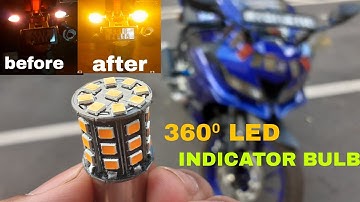 YAMAHA R15V3 indicator modification / 360⁰ LED indicator bulb💡/ led indicator