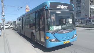 Поездка на голубом автобусе 🚍ооо. ЕВРОБУС-Скания (АТ-061-22) 53 маршрут. 06.05.24.