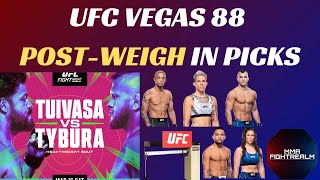 UFC Vegas 88: Tuivasa VS Tybura Post-Weigh in Picks and Predictions