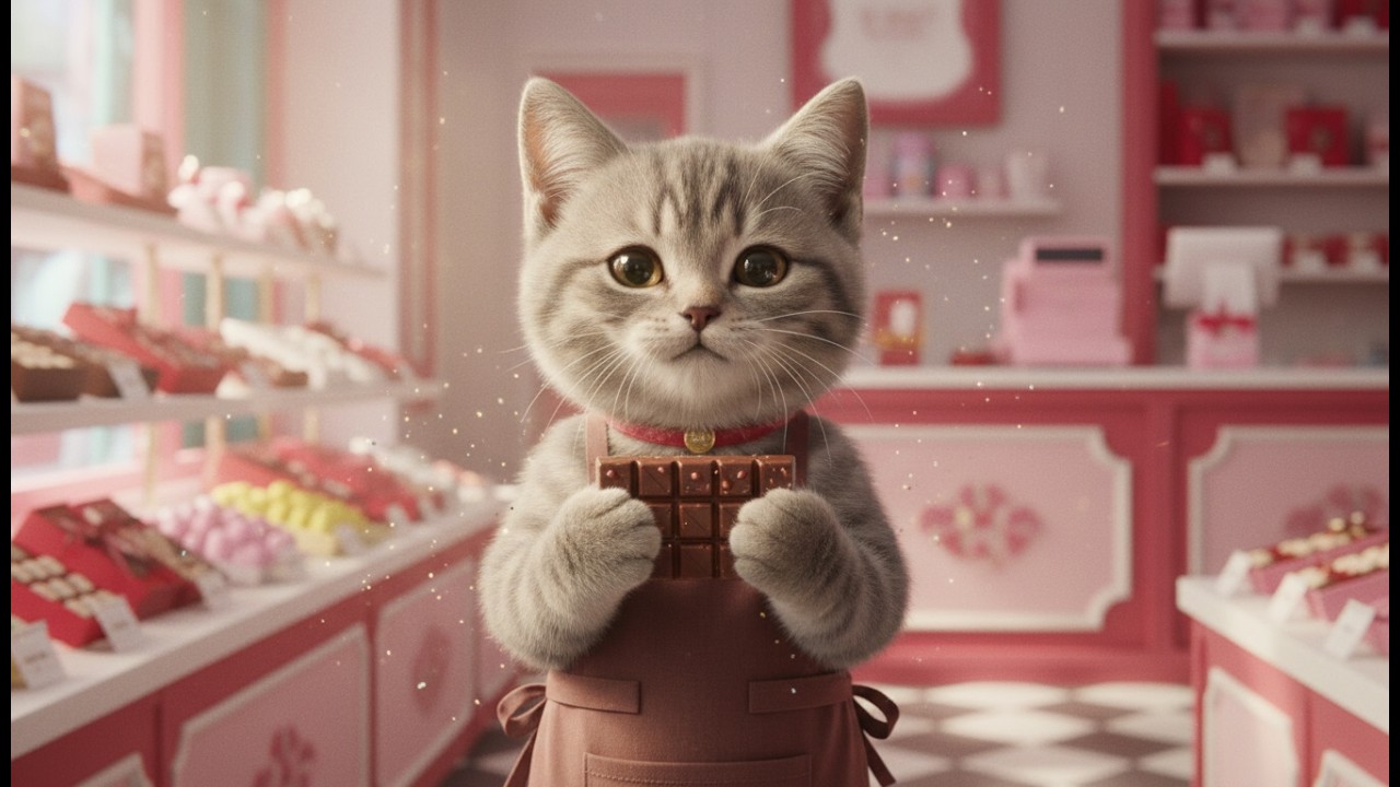 【おしごとAI猫たま】ドキドキの季節 チョコレートショップ🍫